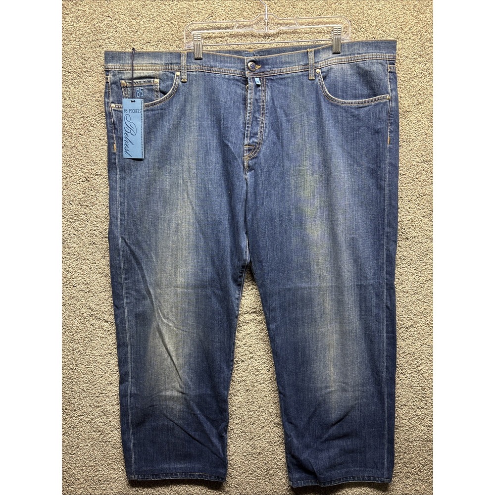 Belvest B5 Pockets Button Fly Straight Blue Lighter-Weight Denim Jeans 48x30 NWT